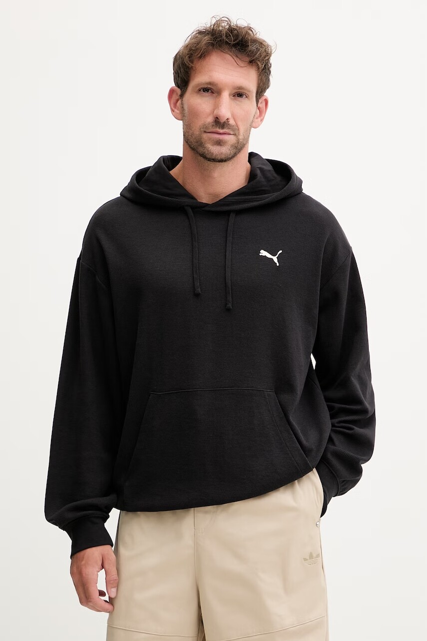Puma mikina s kapucňou pánska s bavlnou Essentials Elevated