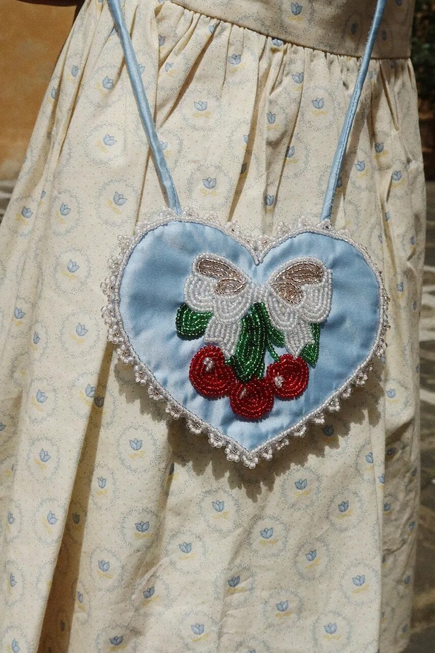Konges Sløjd detská crossbody kabelka BEADED HEART MINI PURSE