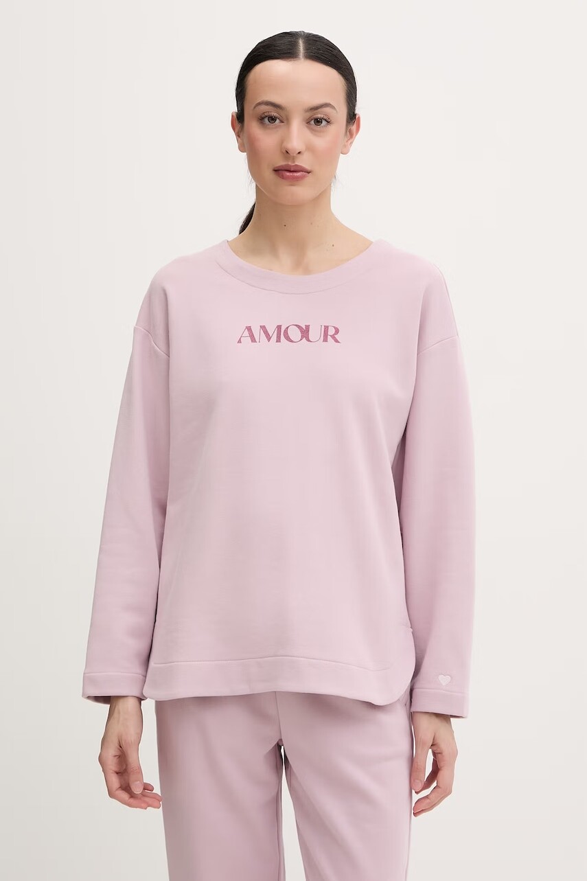 United Colors of Benetton pyžamové tričko s dlhým rukávom dámske s bavlnou