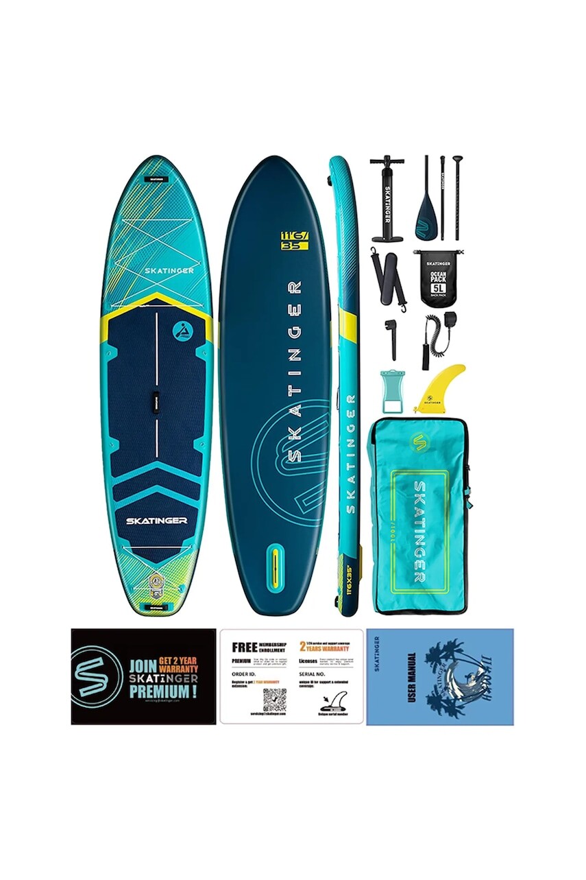 Skatinger plavecká doska z plastu 350x89x15 cm (11'6'')
