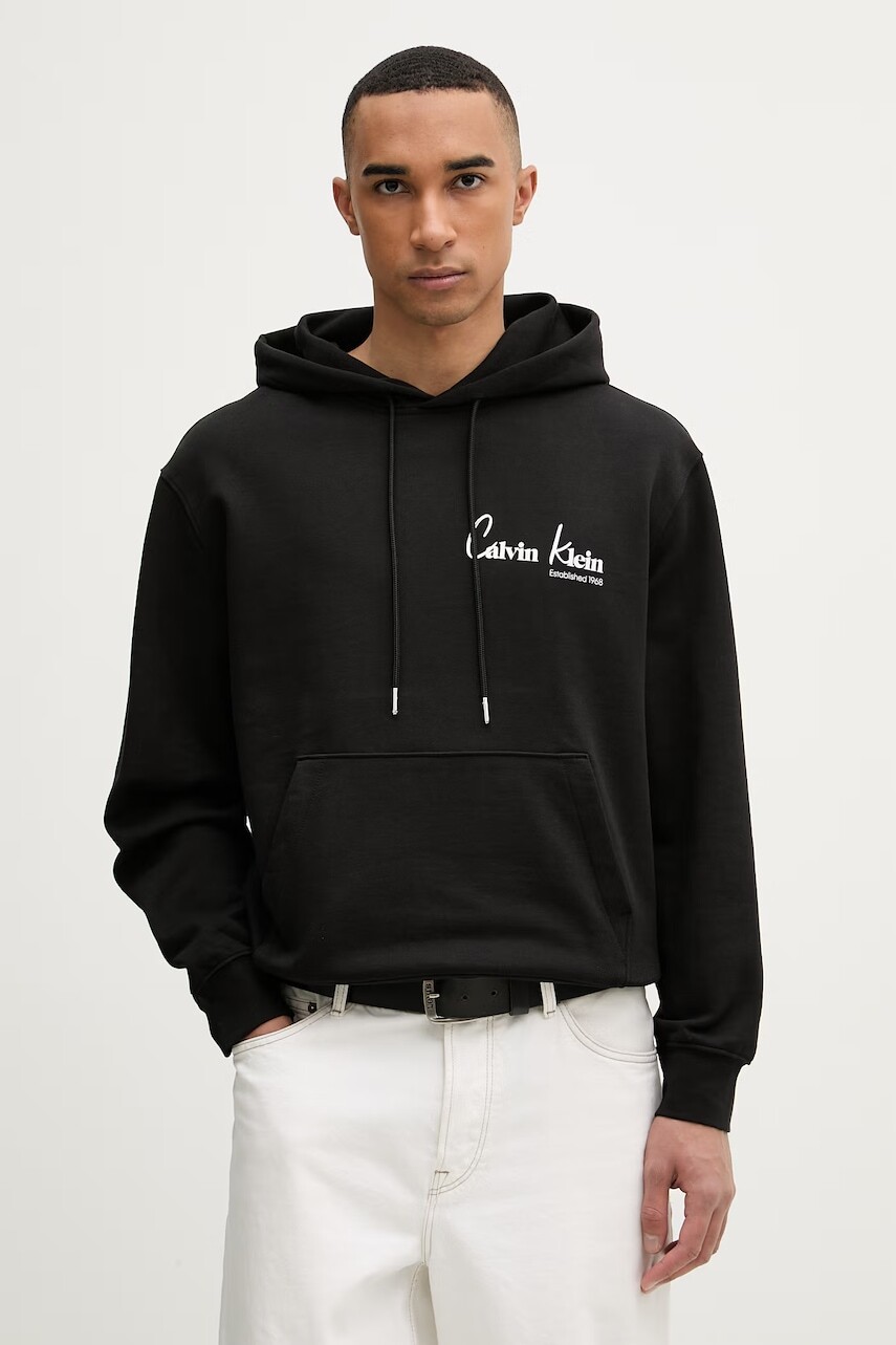Calvin Klein Jeans mikina s kapucňou pánska bavlnená