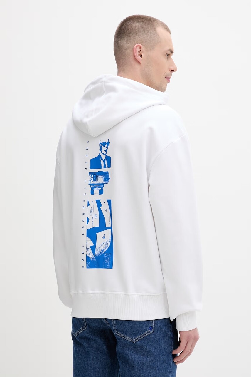 Karl Lagerfeld Jeans mikina s kapucňou pánska bavlnená