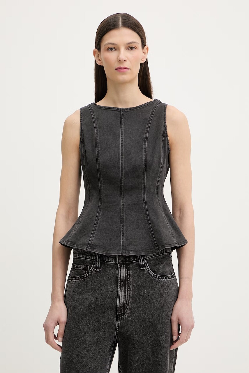 Levi's blúzka dámska rifľová PEPLUM SEAMED DENIM