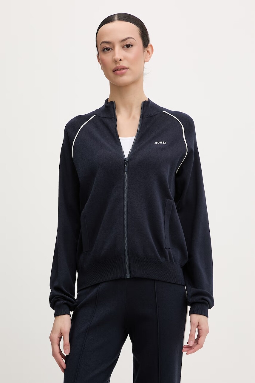 Guess mikina na zips dámska s viskózou LAURENE