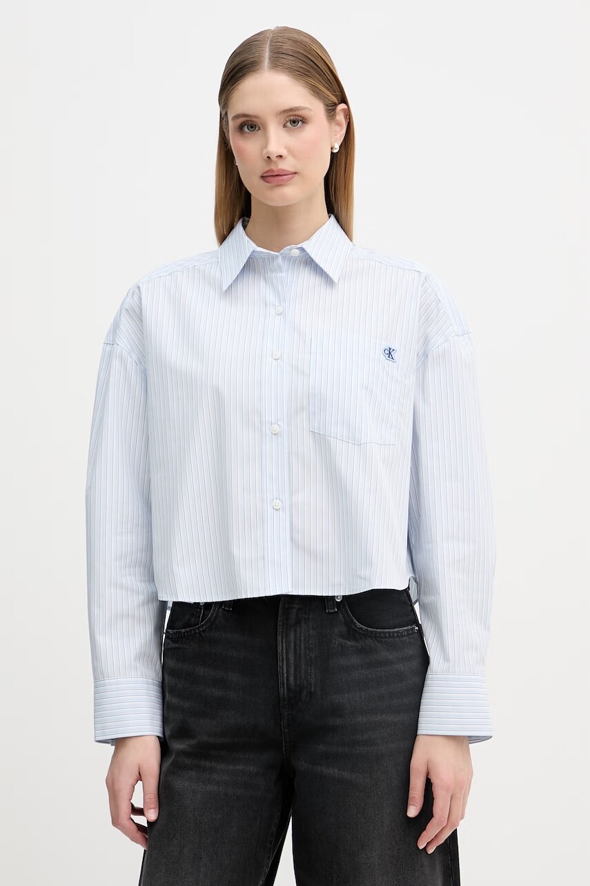 Calvin Klein Jeans košeľová blúzka dámska bavlnená