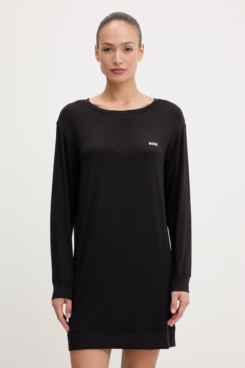 BOSS Nočná košieľka dámska z viskózy Element Nightie LS