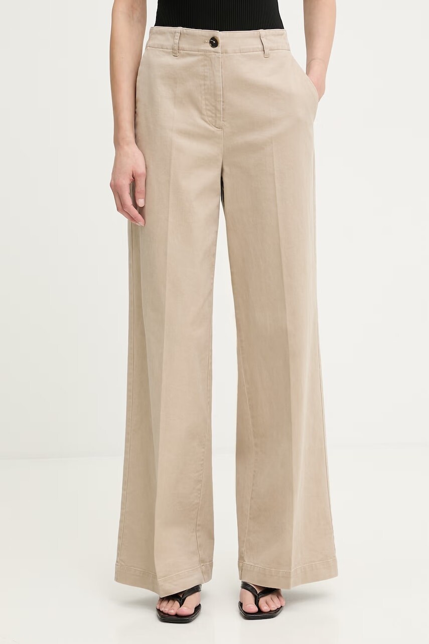 Marc O'Polo nohavice wide leg dámske bavlnené