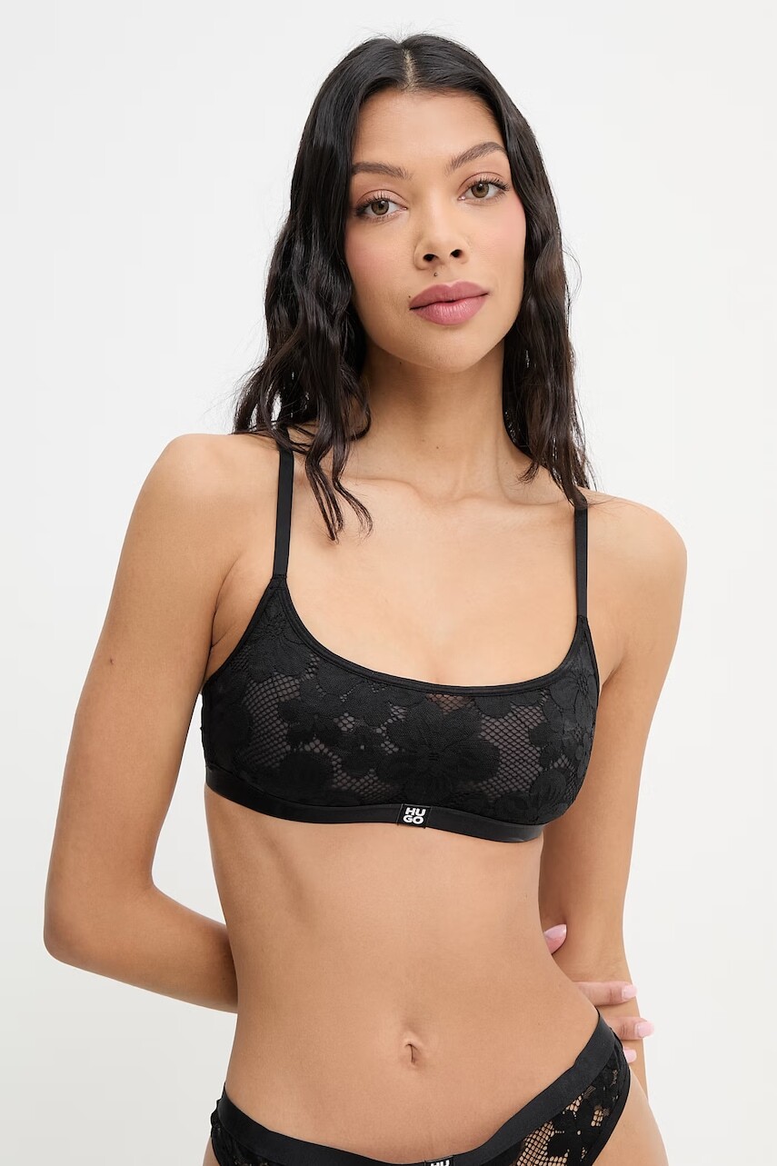 HUGO braletka čipkovaná BLOOM LACE BRALETTE
