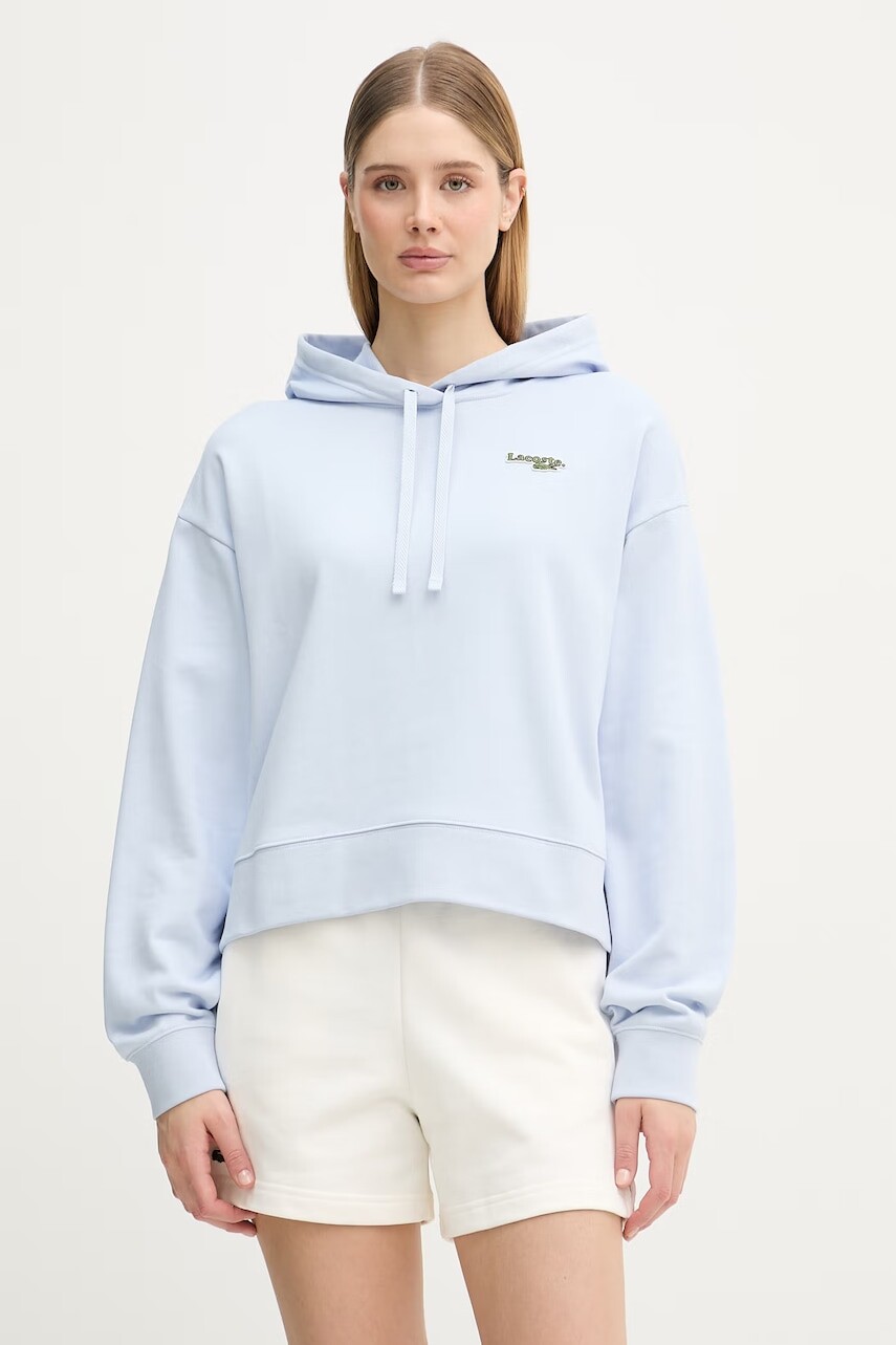 Lacoste mikina s kapucňou dámska s bavlnou