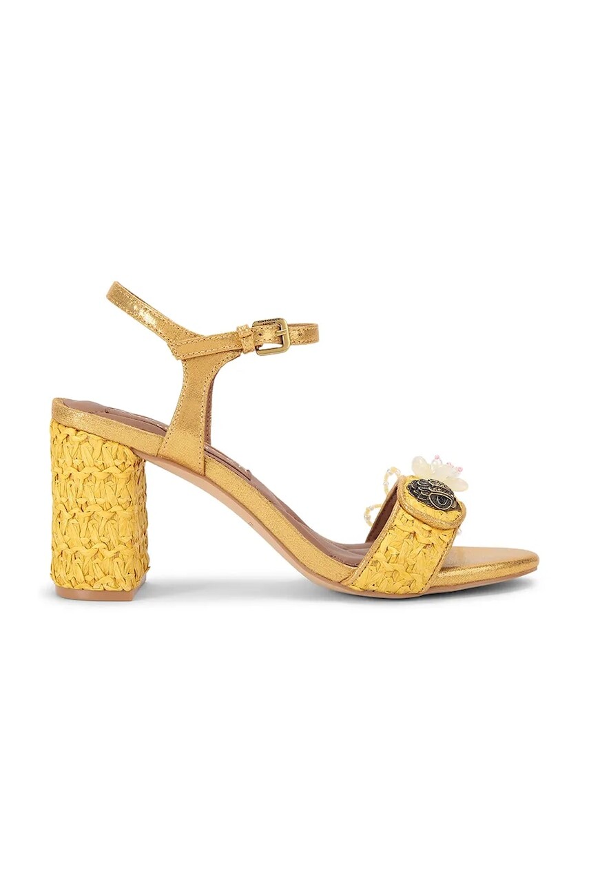 Kurt Geiger London sandále na podpätku Kensington Langley Raffia