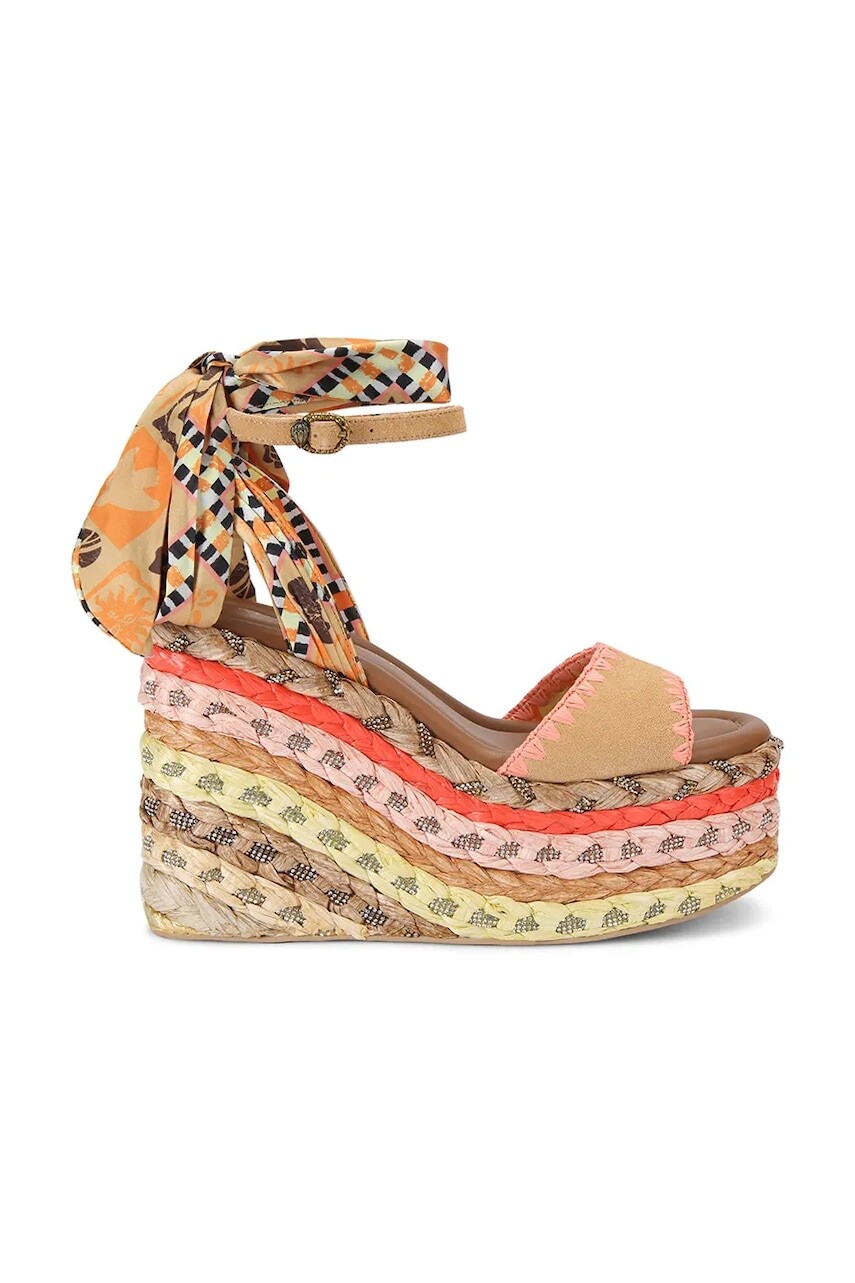Kurt Geiger London sandále na vysokom podpätku Chelsea Scarf Wedge