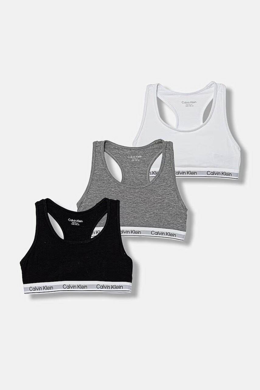 Calvin Klein Underwear podprsenka detská bavlnená s elastanom 3-balenie