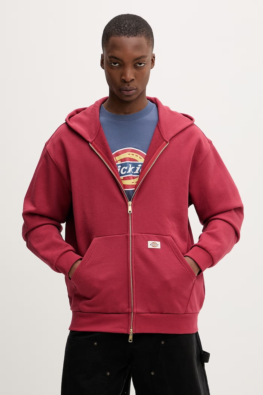 Dickies mikina na zips s kapucňou pánska s bavlnou