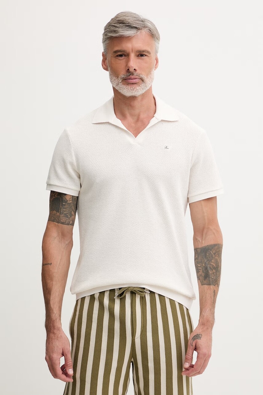 Karl Lagerfeld Polo tričko pánske s bavlnou