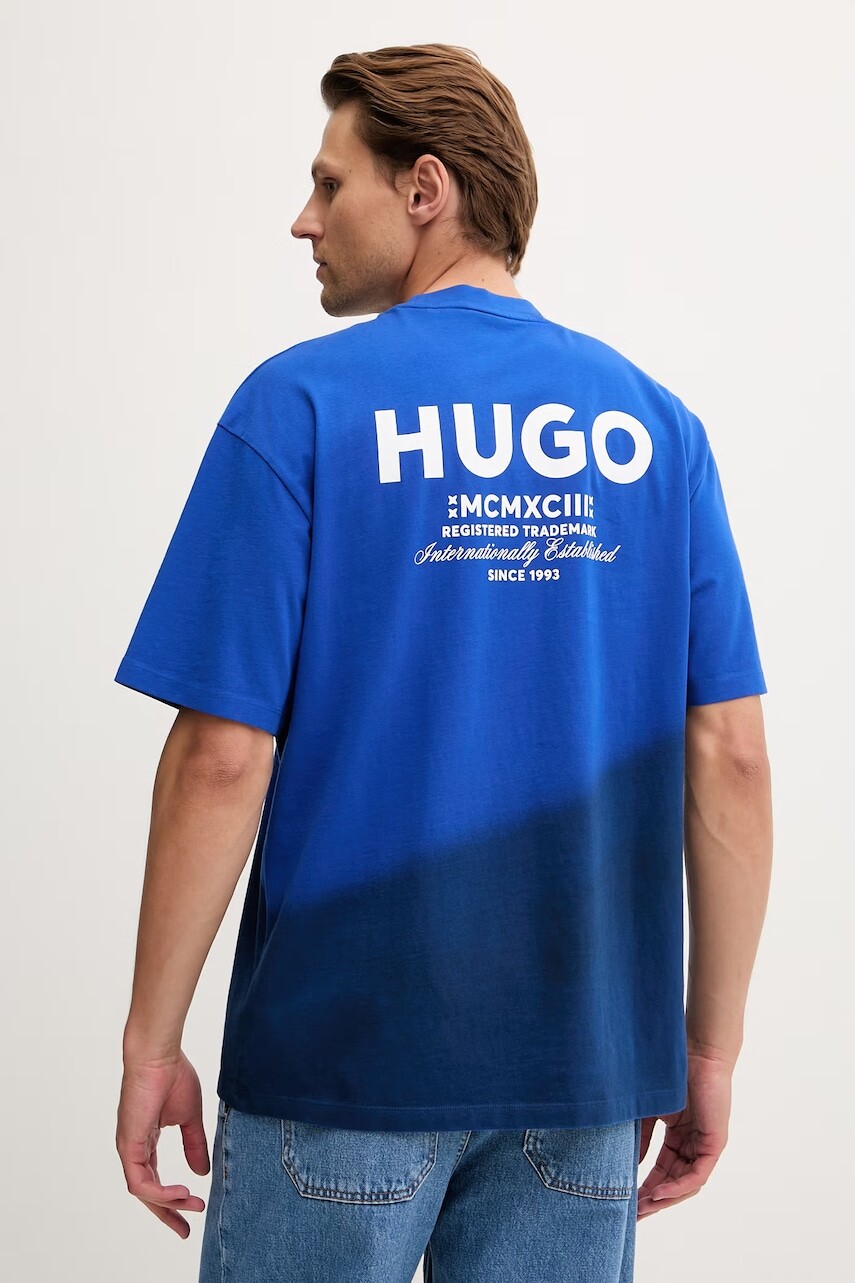HUGO Blue tričko pánske bavlnené Nalono_F