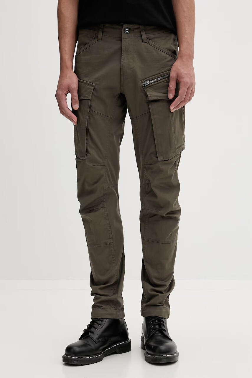 G-Star nohavice cargo pánske bavlnené s elastanom Rovic Zip 3D Regular Tapered