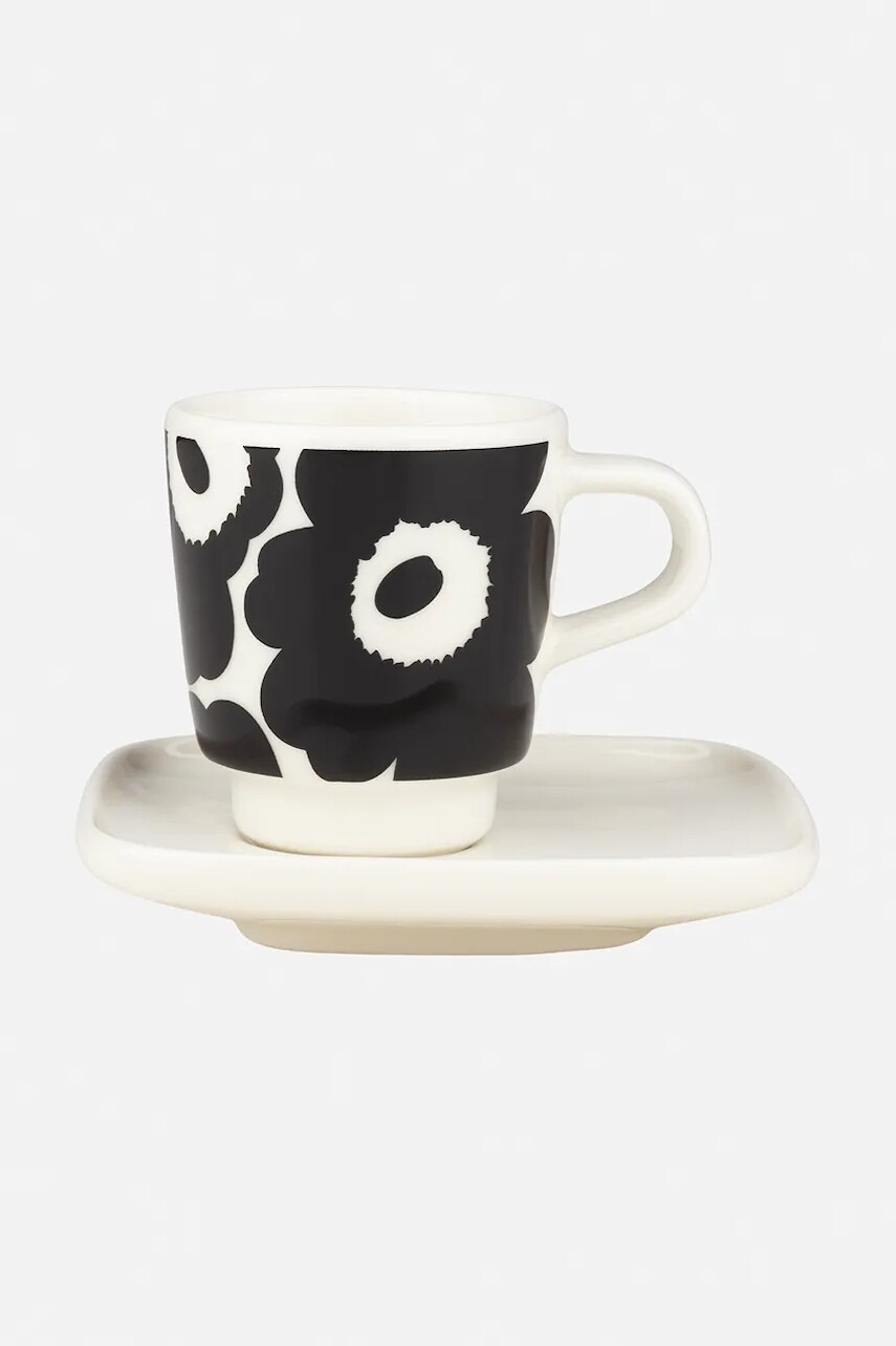 Marimekko šálka s podstavcom z keramiky