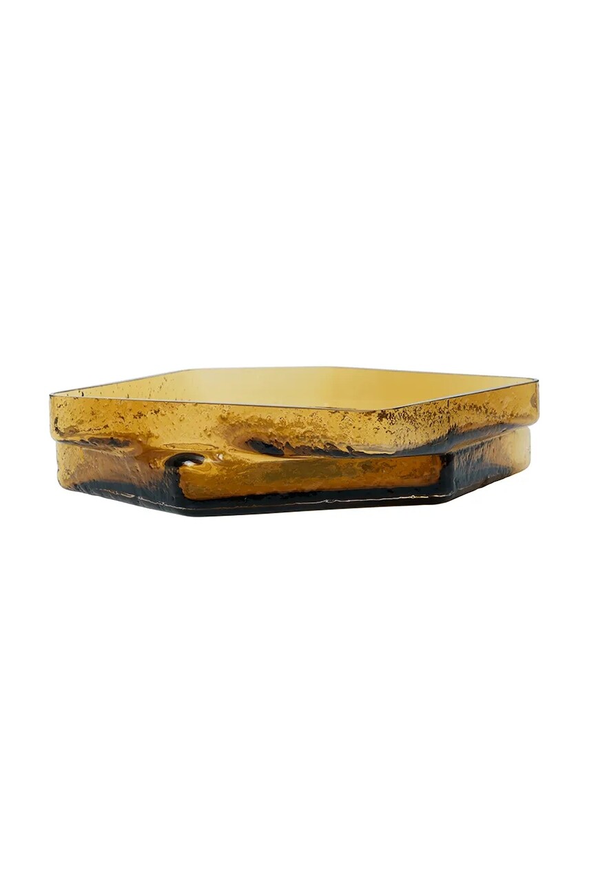 Ferm Living tácka dekoratívna z farebného skla 7 x 30 x 29 cm