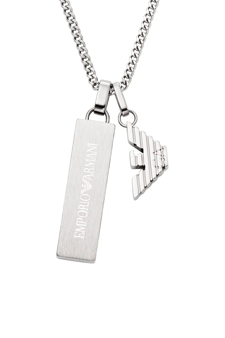 Emporio Armani náhrdelník pánsky z ušľachtilej ocele bez kameňa Eagle Logo
