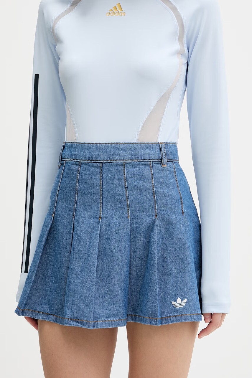 adidas Originals skladaná sukňa rifľová