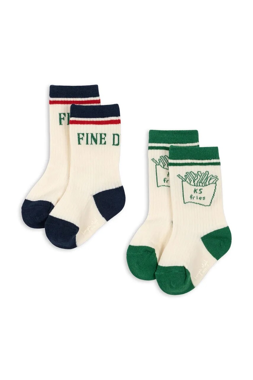 Konges Sløjd ponožky detské 2 PACK RIB FRIES SOCKS 2-pak