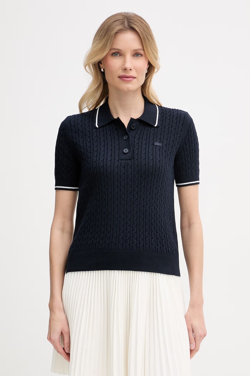 Lacoste úpletové polo tričko dámske s bavlnou