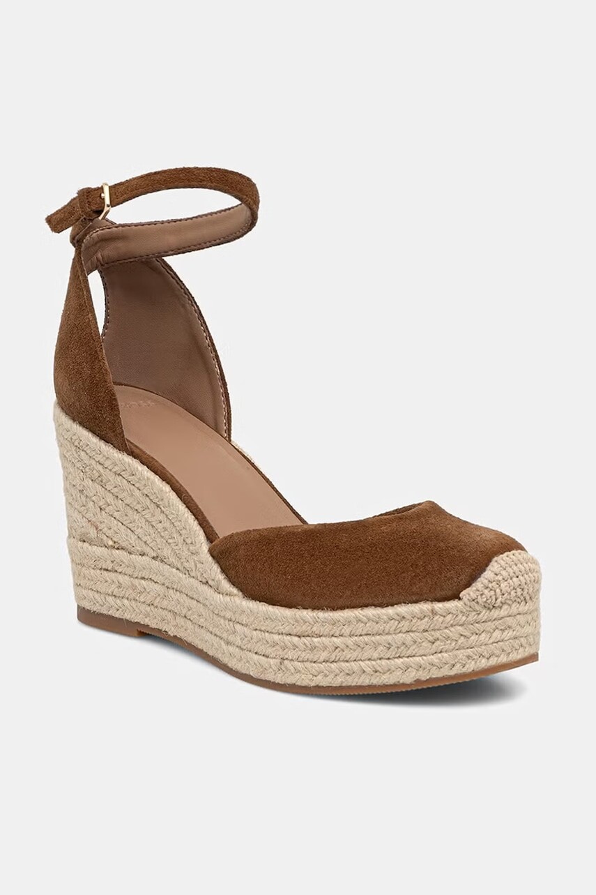 BOSS espadrilky na platforme po celej dĺžke dámske semišové Madeira