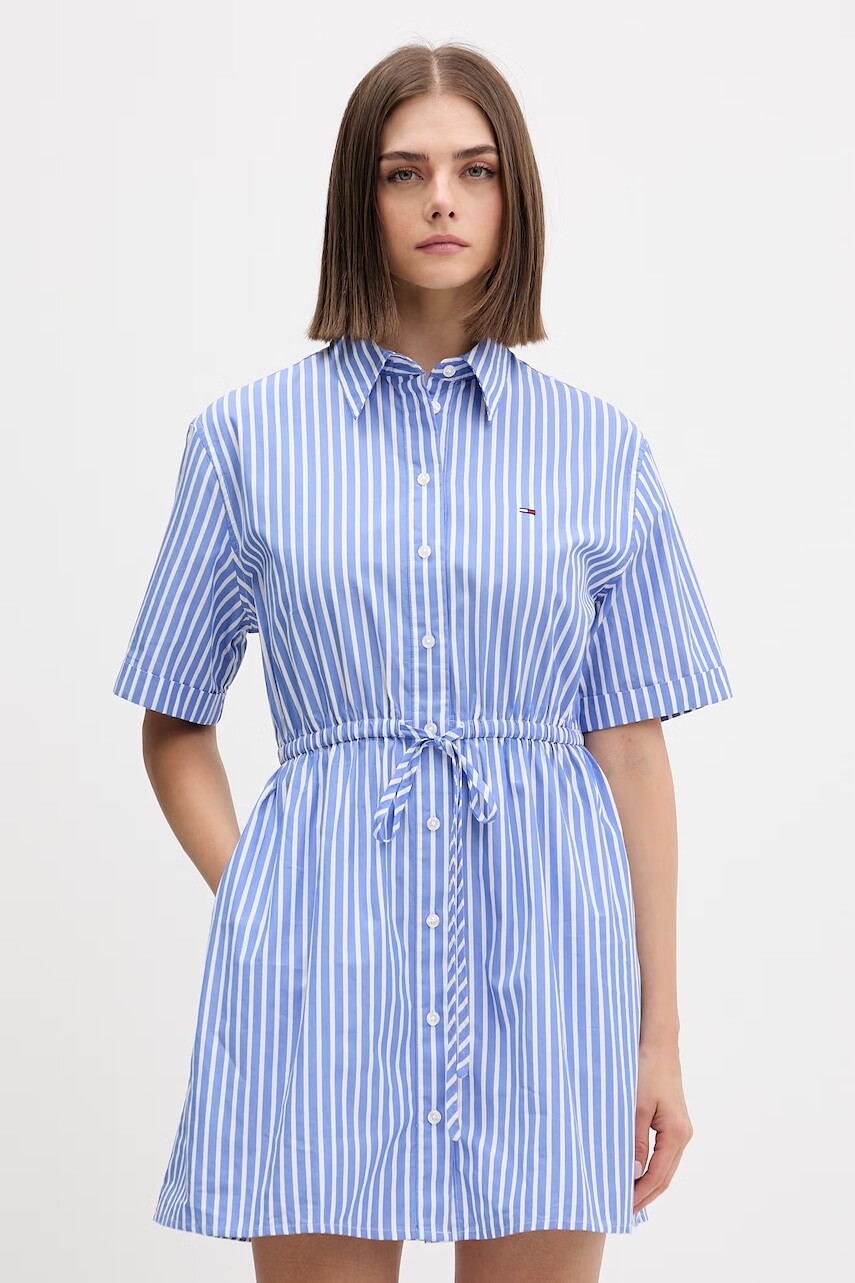 Tommy Jeans košeľové šaty bavlnené