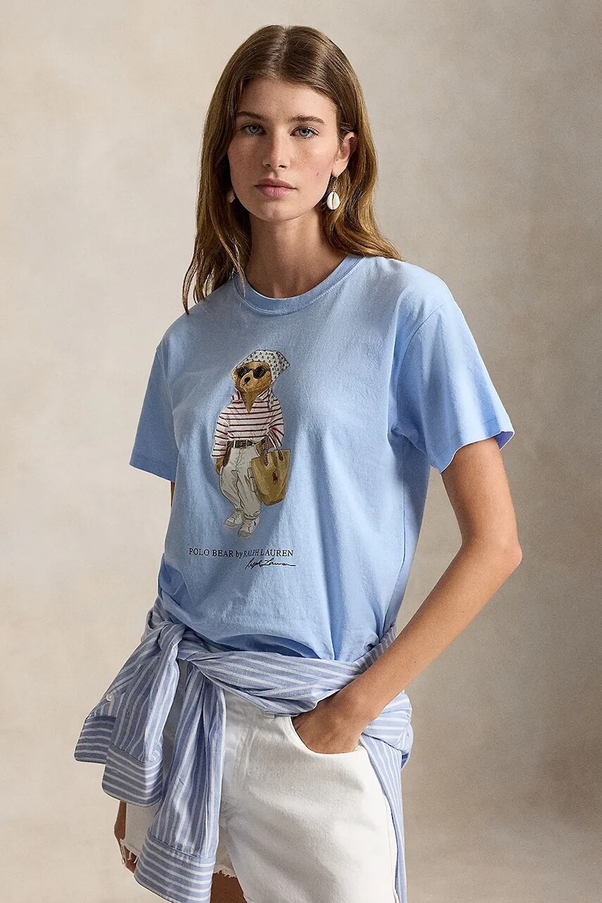 Polo Ralph Lauren basic tričko dámske bavlnené VNTG CTN JSY-KNT-T-SHIRT