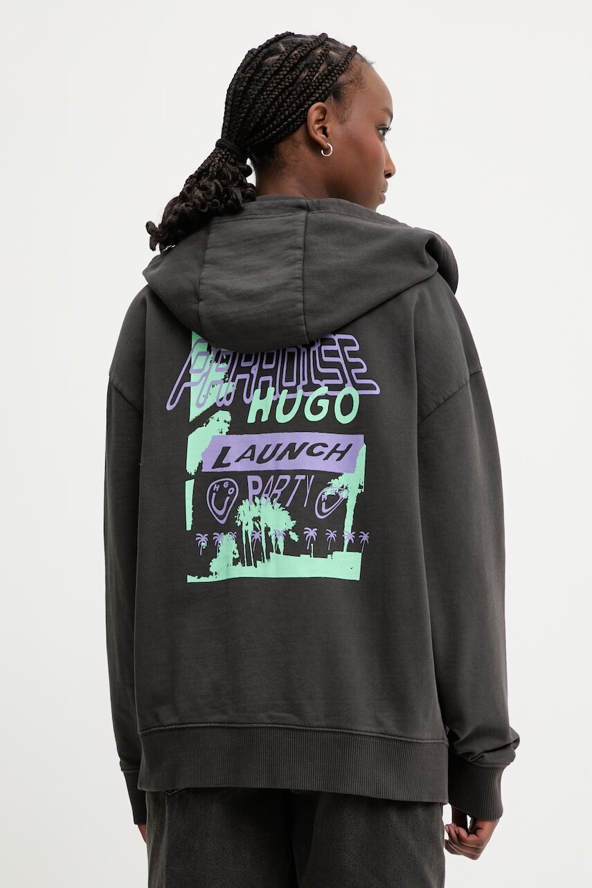 HUGO Blue mikina na zips dámska bavlnená Doa B_4