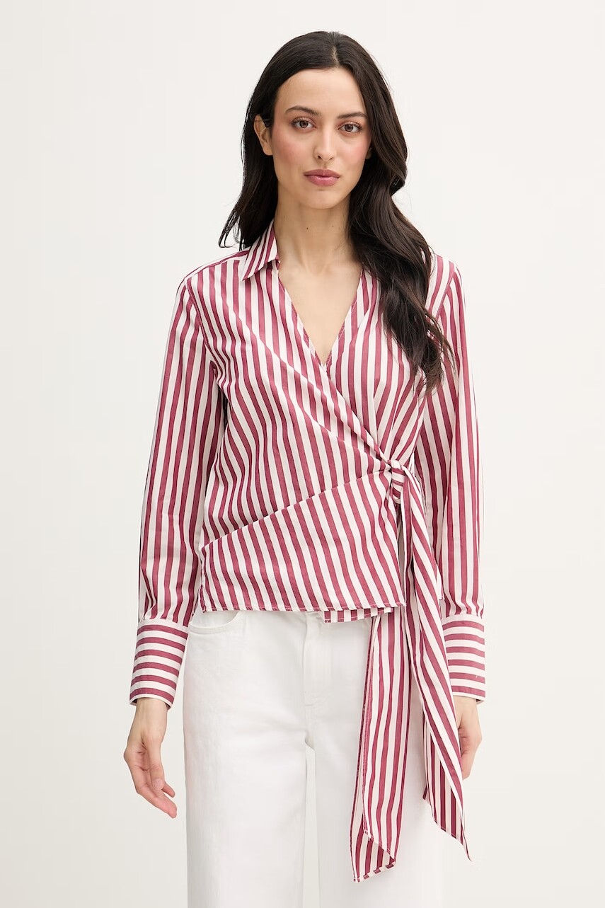 Tommy Hilfiger zavinovacia blúzka dámska bavlnená