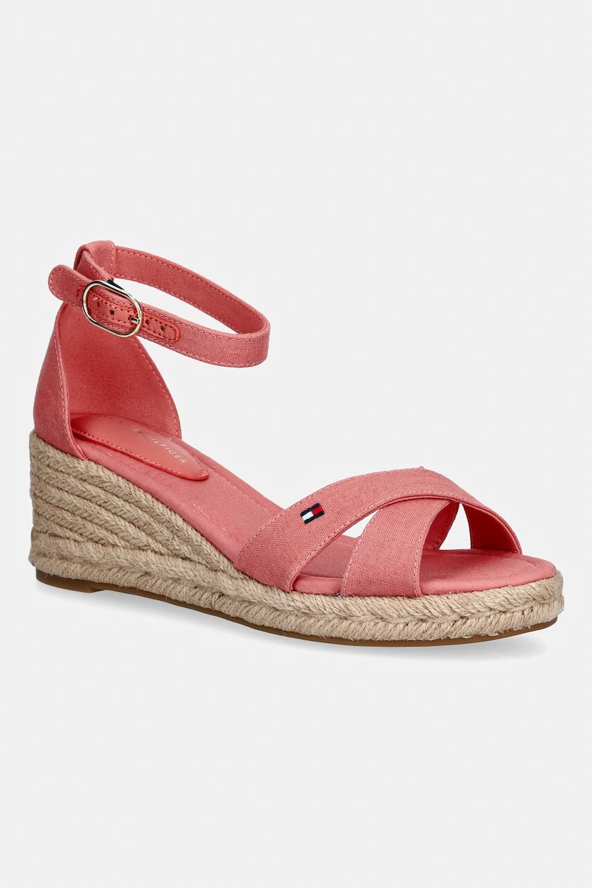 Tommy Hilfiger sandále na platforme po celej dĺžke MID WEDGE ESPAD X CROSS
