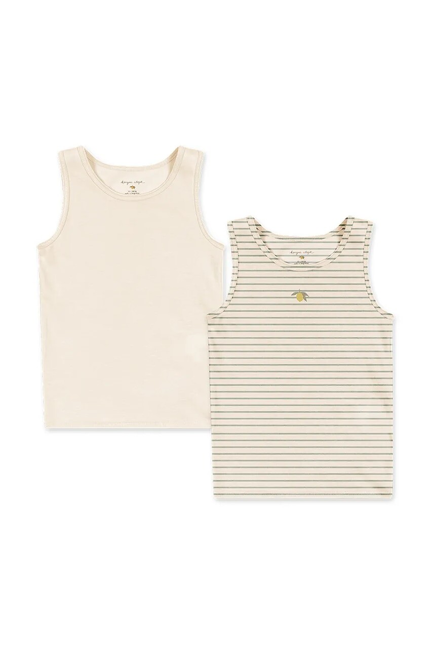 Konges Sløjd detský top bavlnený s elastanom BASIC 2 PACK TANKTOP GOTS 2-pak