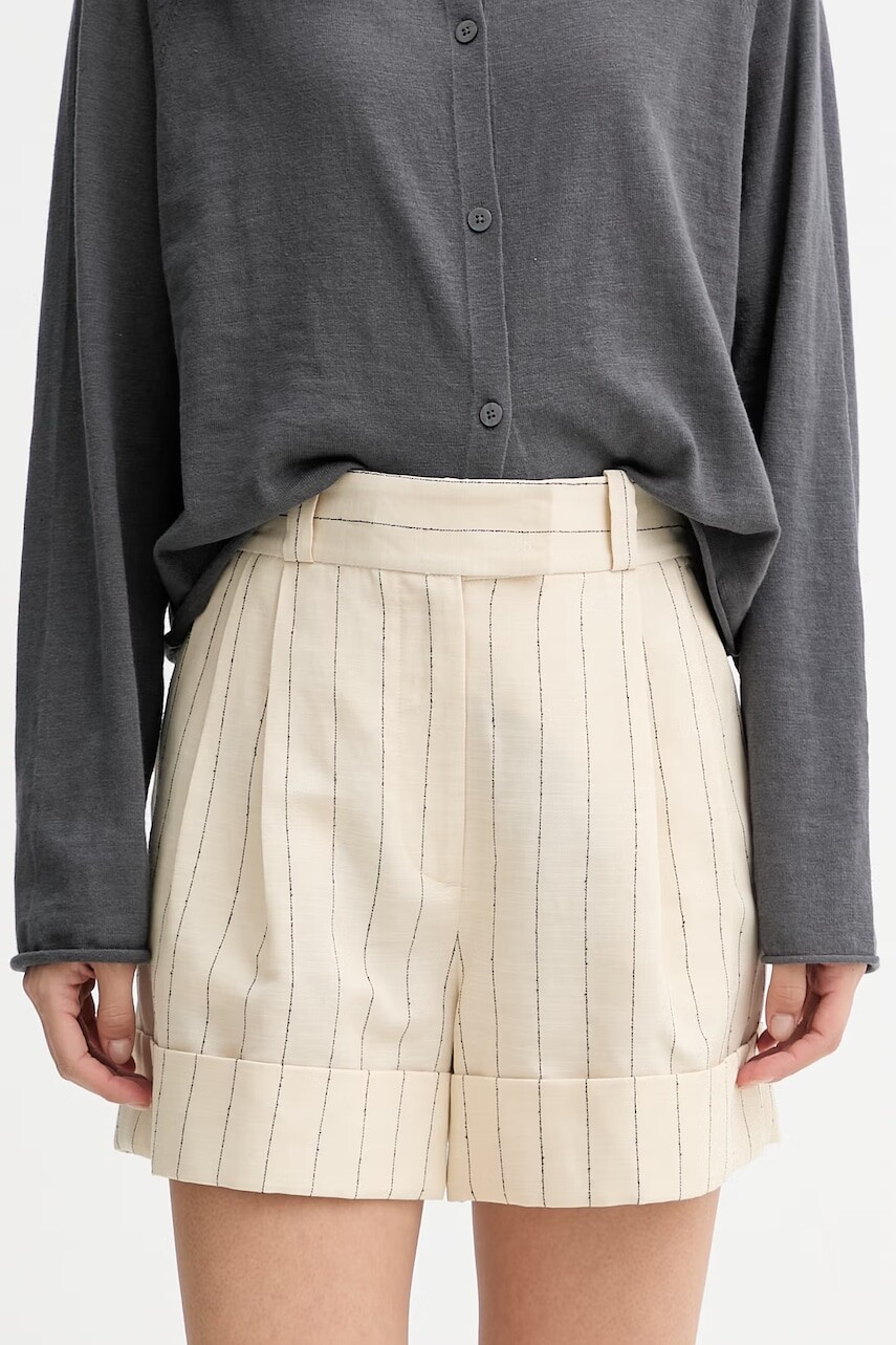 rag & bone šortky dámske s ľanom Neila