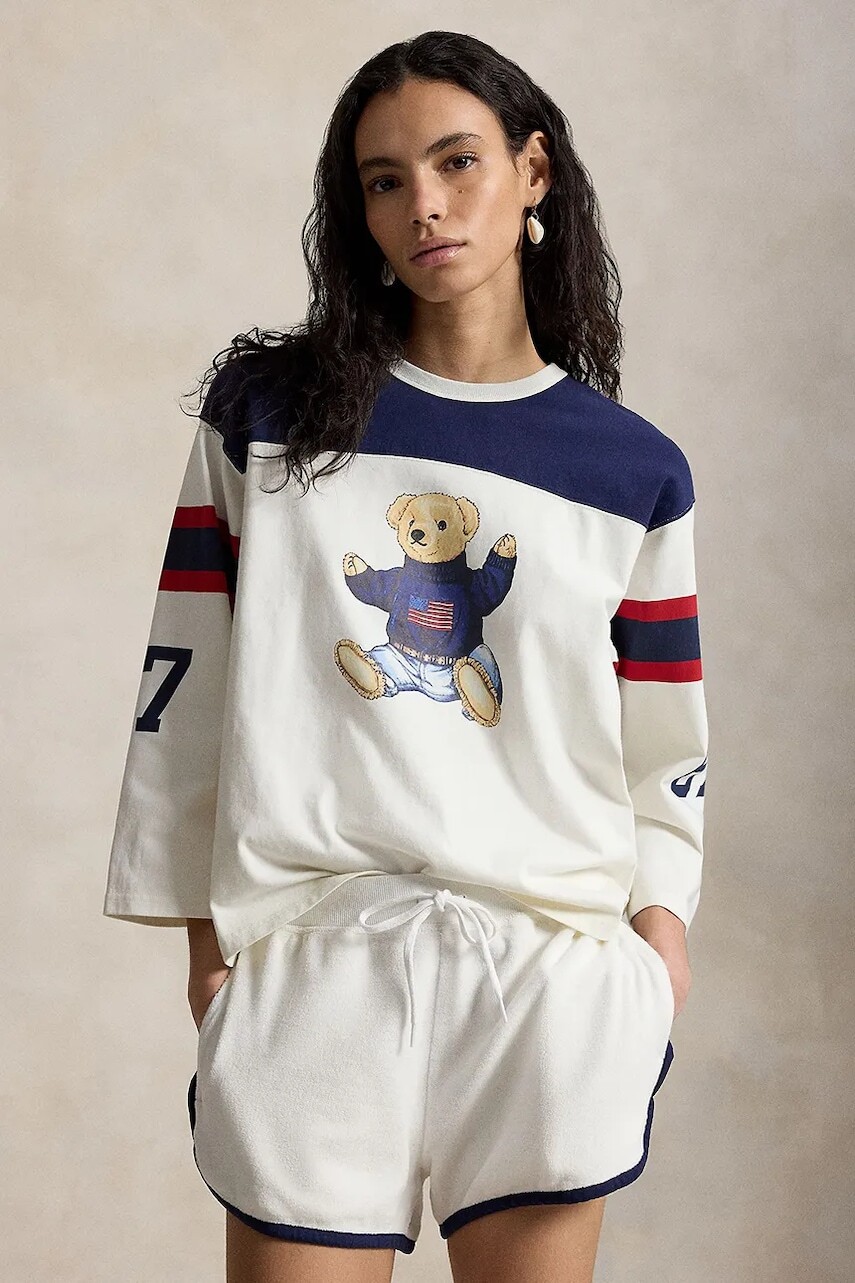 Polo Ralph Lauren tričko s dlhým rukávom dámske bavlnené EVEN JSY-KNT-T-SHIRT