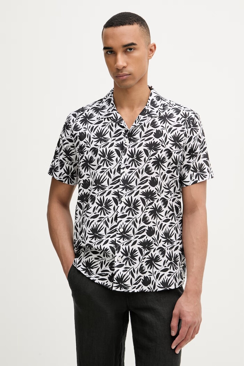 Karl Lagerfeld košeľa pánska s ľanom MODERN FIT 1/2