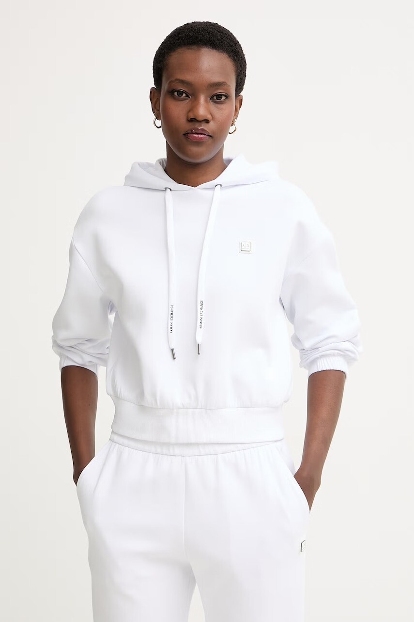 Armani Exchange mikina s kapucňou dámska bavlnená