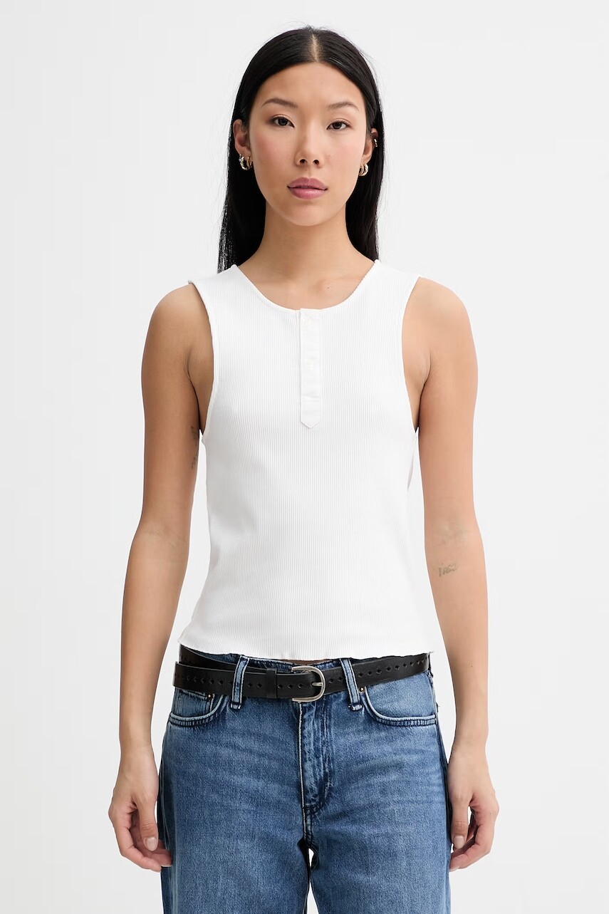 G-Star top dámsky bavlnený s elastanom Slim henley tank