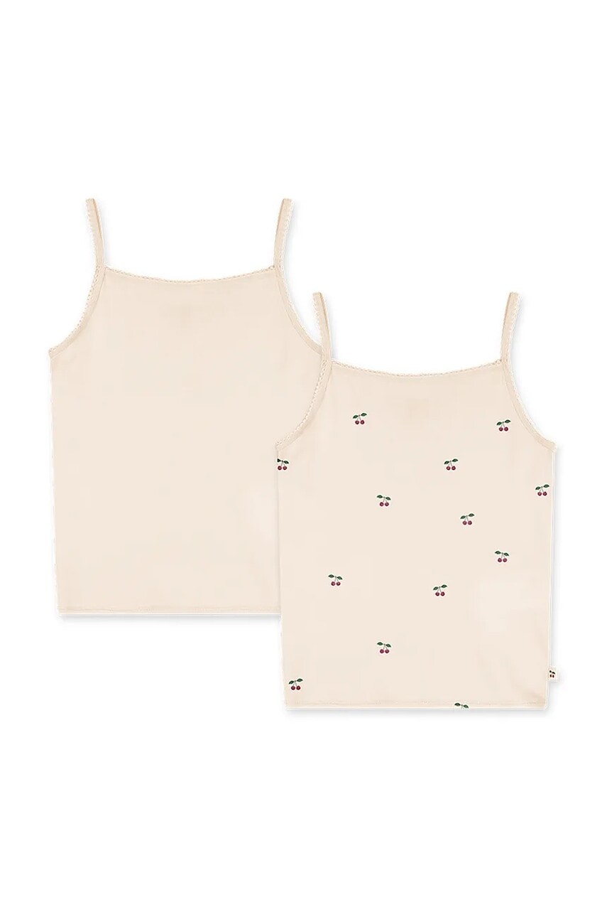 Konges Sløjd top detský s bavlnou BASIC 2 PACK STRAP TOPS GOTS 2-pak