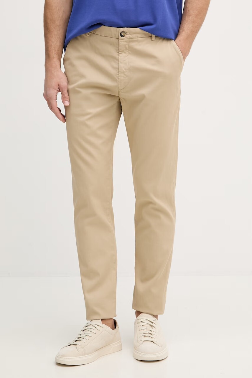 Trussardi nohavice carrot pánske bavlnené s elastanom