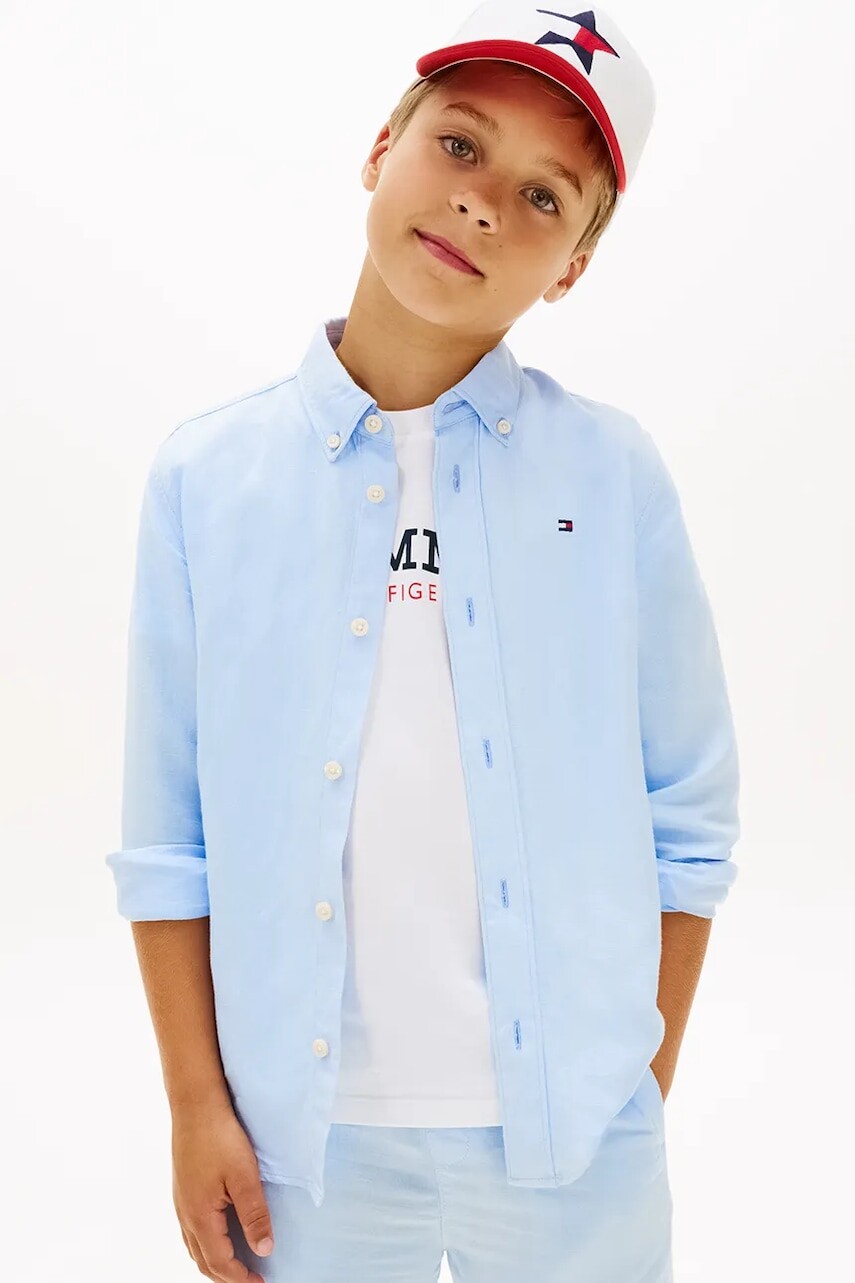 Tommy Hilfiger košeľa detská s ľanom