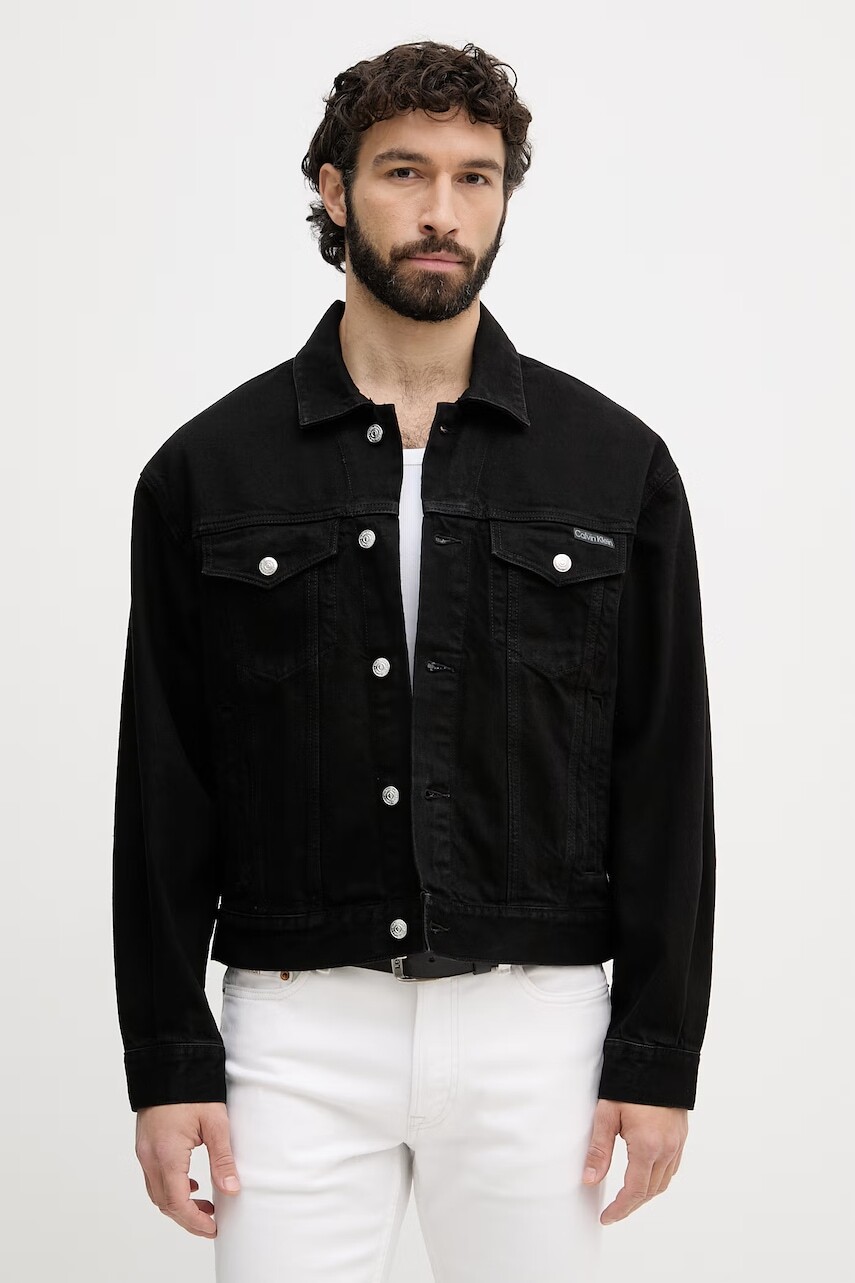 Calvin Klein Jeans prechodná bunda pánska rifľová