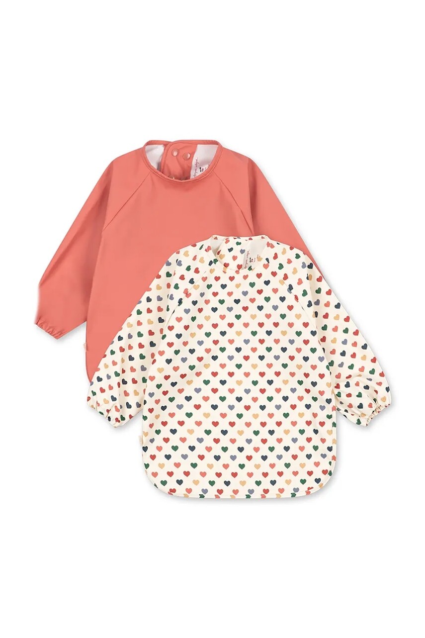 Konges Sløjd detský podbradník 2 PACK DINNER BIB WITH SLEEVES