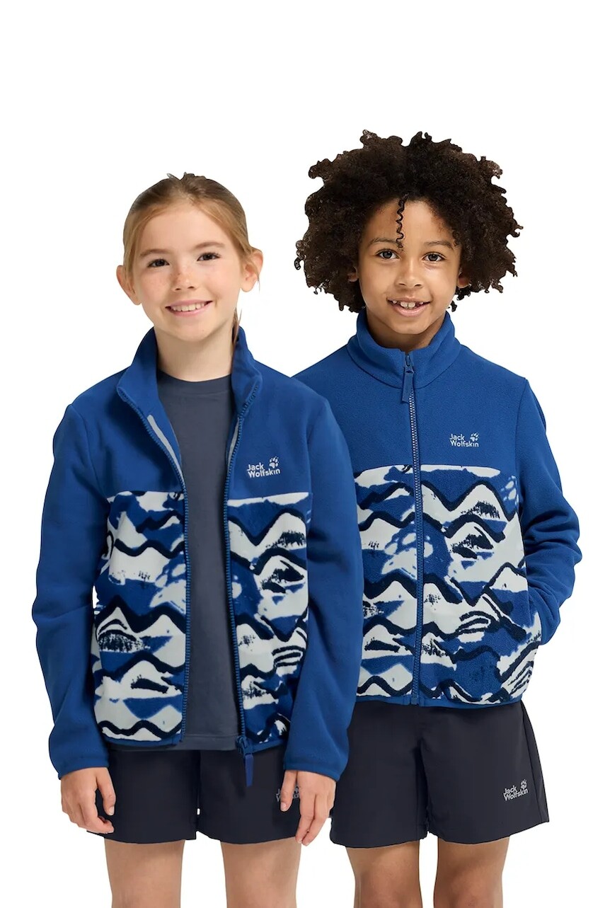 Jack Wolfskin flísová mikina detská PAW ERA 100 PRINT FZ K