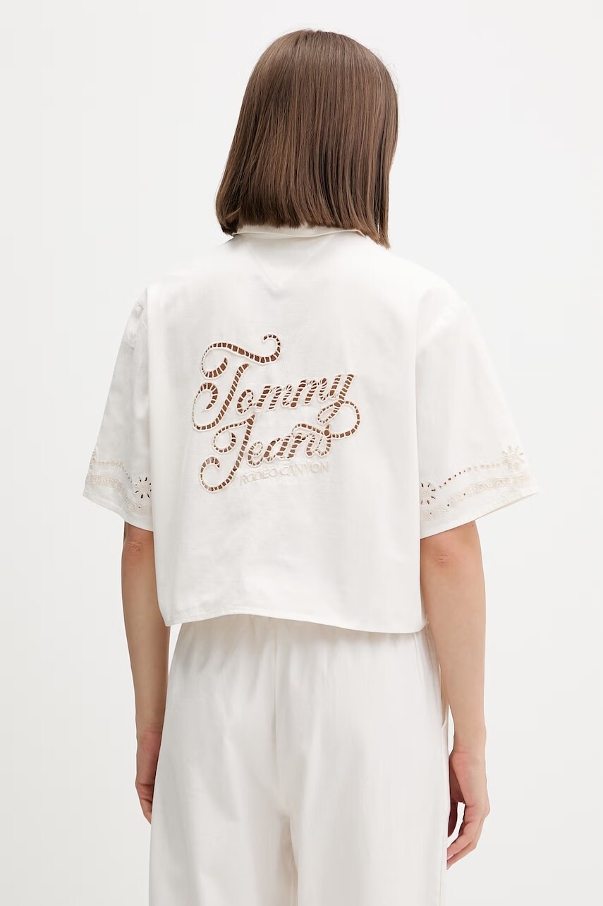Tommy Jeans košeľa dámska s prímesou ľanu