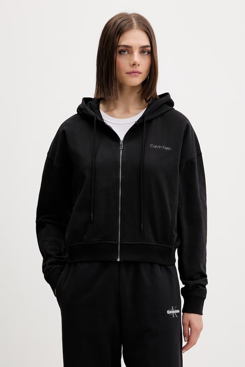 Calvin Klein Underwear mikina na zips s kapucňou dámska bavlnená