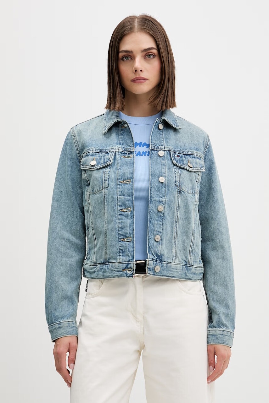 Tommy Jeans džínsová bunda dámska rifľová