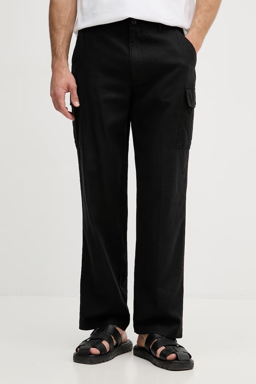 Calvin Klein Jeans nohavice cargo pánske z ľanom
