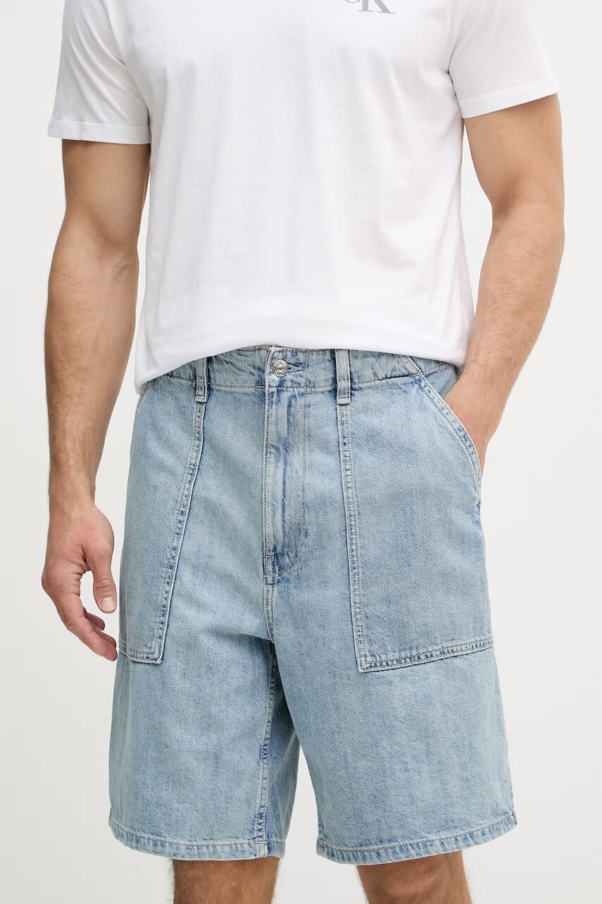 Calvin Klein Jeans bermudy pánske s prímesou ľanu