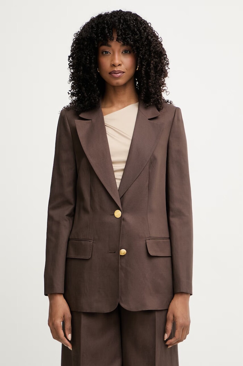 Marciano by Guess jednoradové sako dámske s prímesou ľanu JANE